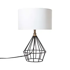 Lámpara de Mesa Negro Mate 1 Luz E27 60W