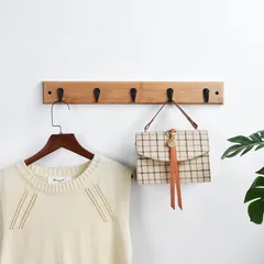Perchero Pared 5 ganchos bambu
