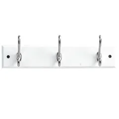 Perchero pared 3 ganchos blanco