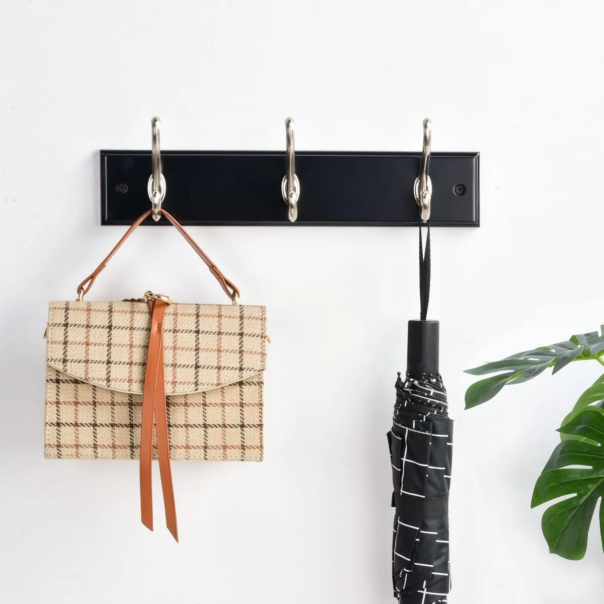 Just Home Collection - Perchero pared 3 ganchos negro