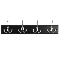 Perchero pared 4 ganchos triple negro
