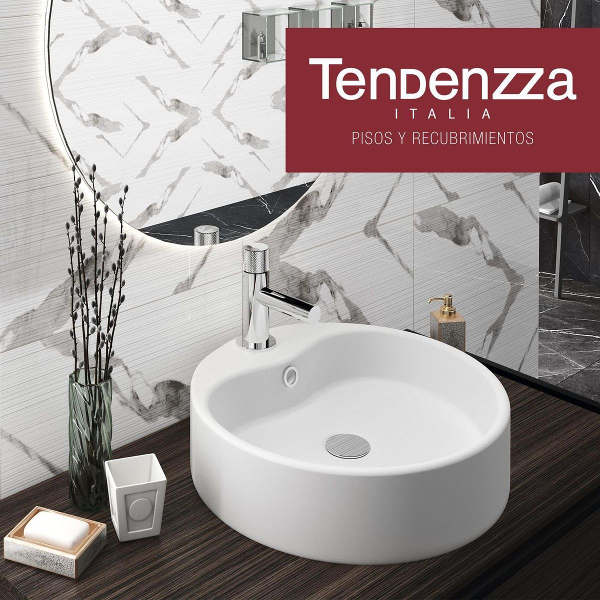 Tendenzza - Lavabo Ovalin Cerámico Imera Redondo