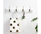 Perchero pared 4 ganchos blanco