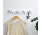 Perchero pared 4 ganchos doble blanco