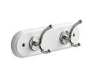 Perchero pared 2 ganchos blanco