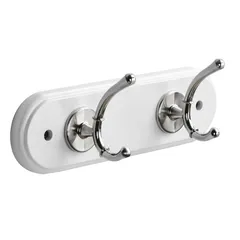 Perchero pared 2 ganchos blanco