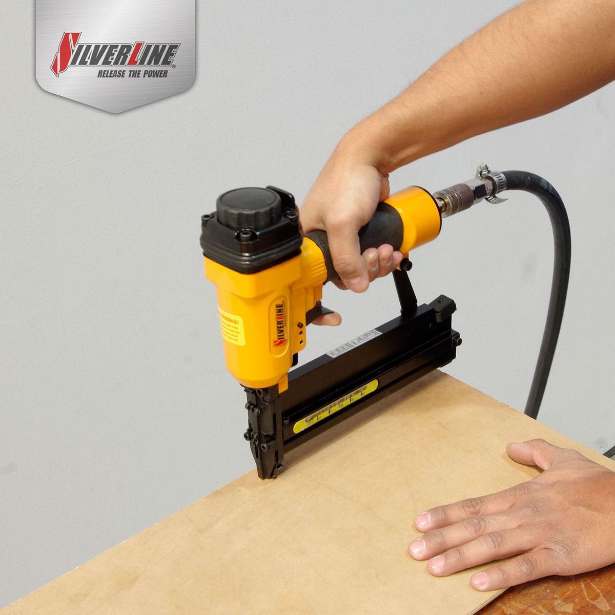 Silverline - Engrapadora Clavadora Neumatica 2 en 1