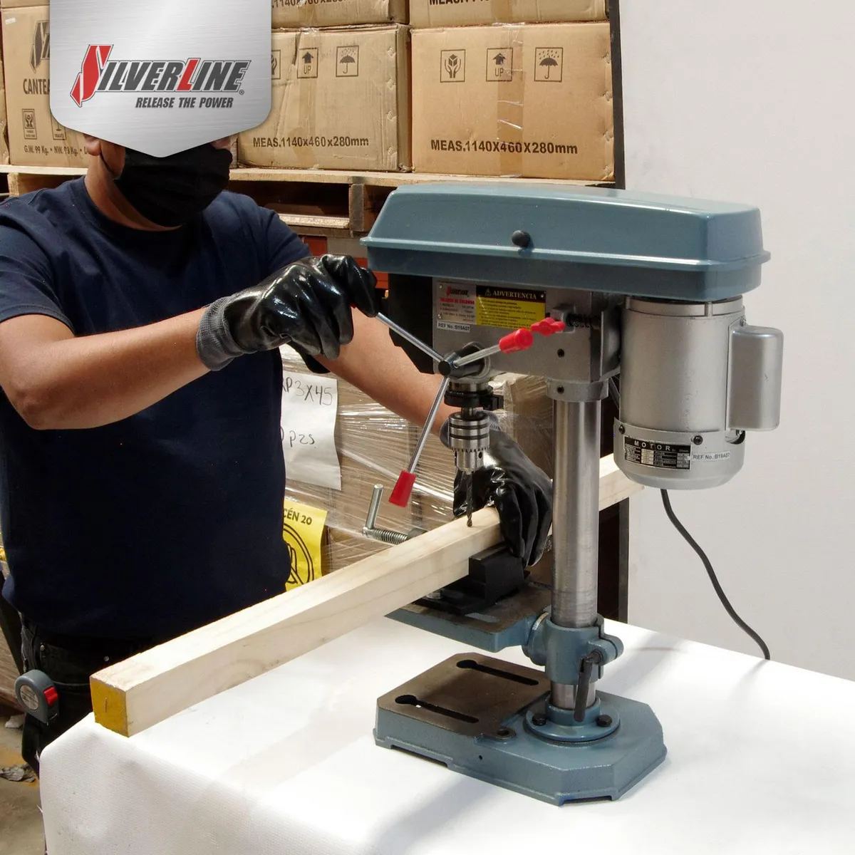 Silverline - Taladro De Columna 1/2" 5 Velocidades