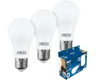 Pack 3 Foco Led A19 9W Luz Fria