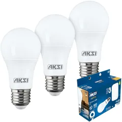 Pack 3 Foco Led A19 9W Luz Fria