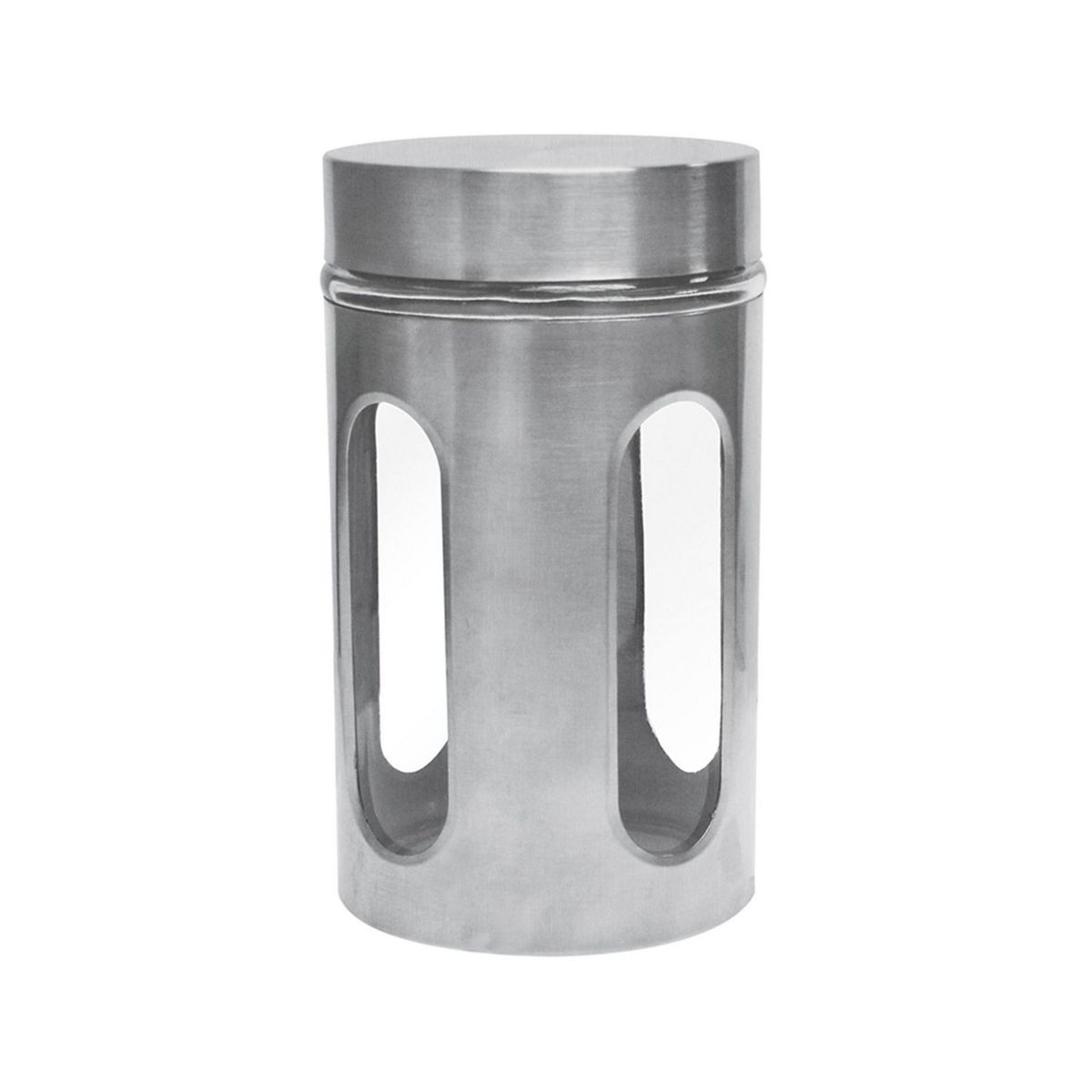 Contenedor vidrio tapa acero inoxidable mediano, marca Cocina Mia - Foto Principal