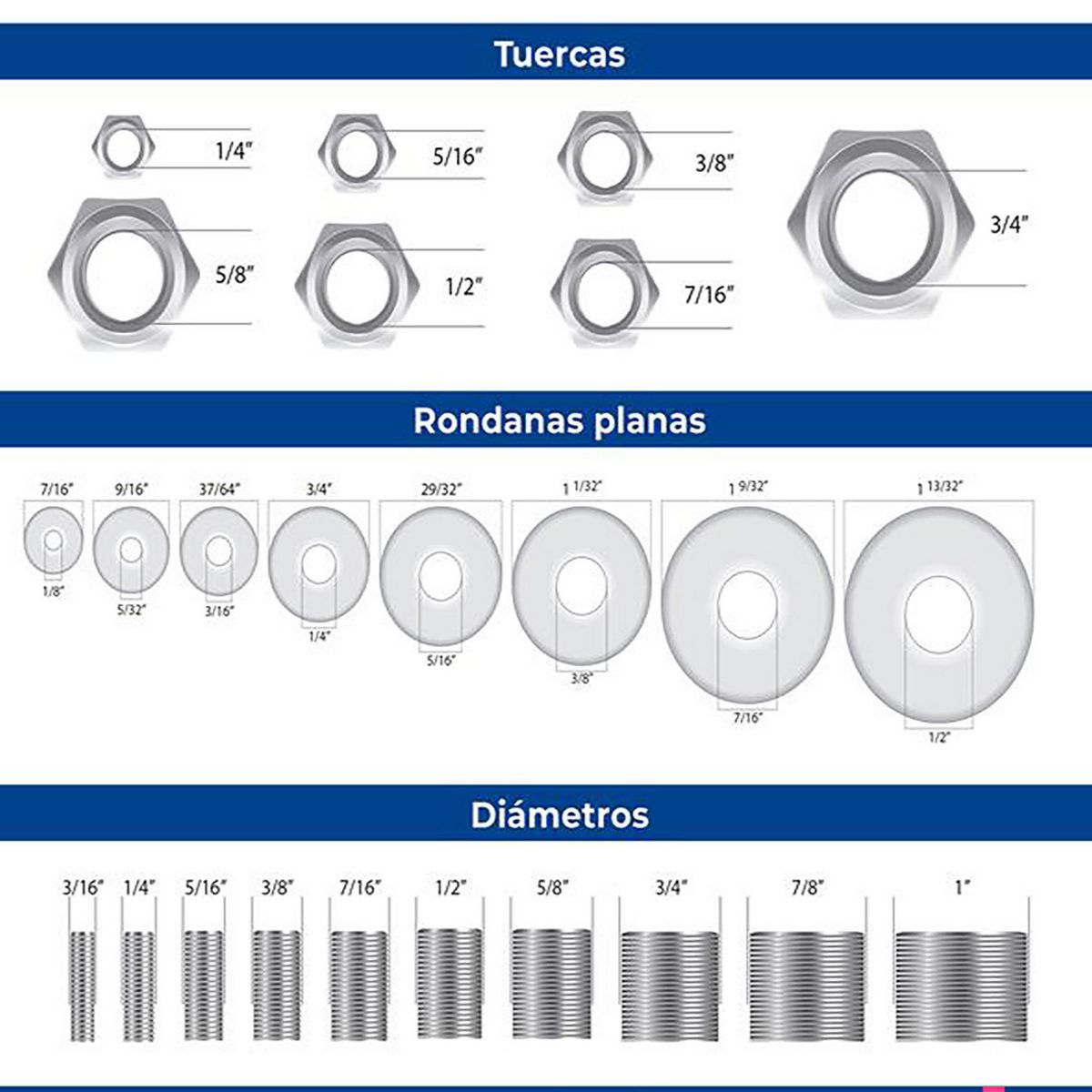 Fixser - Tuerca hex galv 3/8x0 l 50pzs