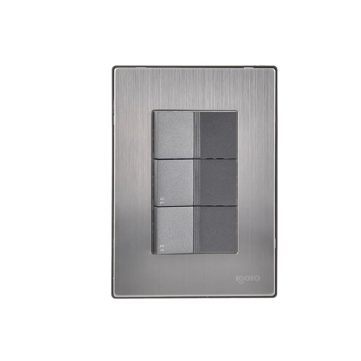 Placa Inox Con 3 Apagadores De Escalera, marca Igoto - Foto Principal