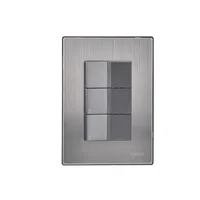 Placa Inox Con 3 Apagadores De Escalera