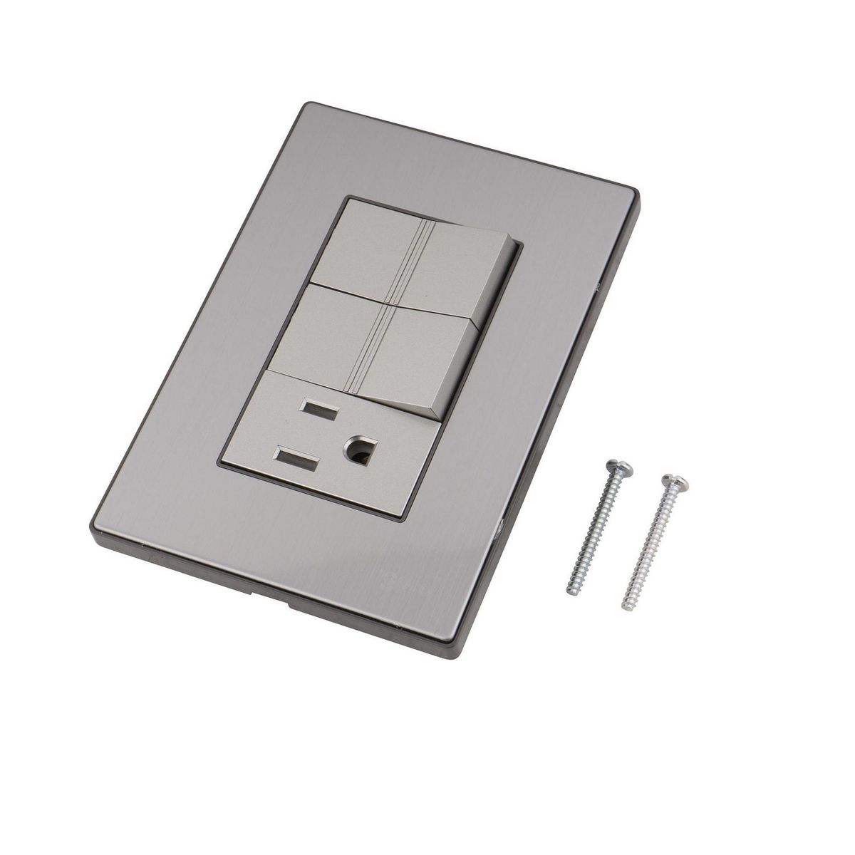 Igoto - Placa Inox 2 Apagadores Y 1 Cont 1 Mod