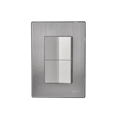 Placa Inox Con 2 Apagadores De 1.5 Mod