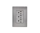 Placa Inox Con 3 Contactos De 1 Modulo
