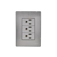 Placa Inox Con 3 Contactos De 1 Modulo