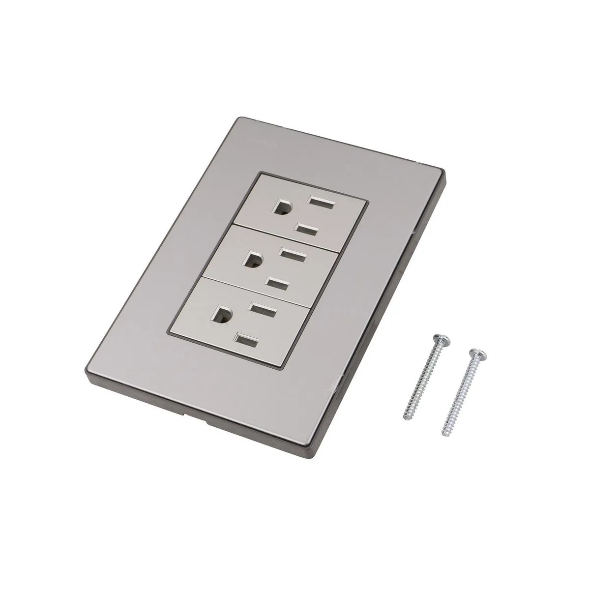 Igoto - Placa Inox Con 3 Contactos De 1 Modulo