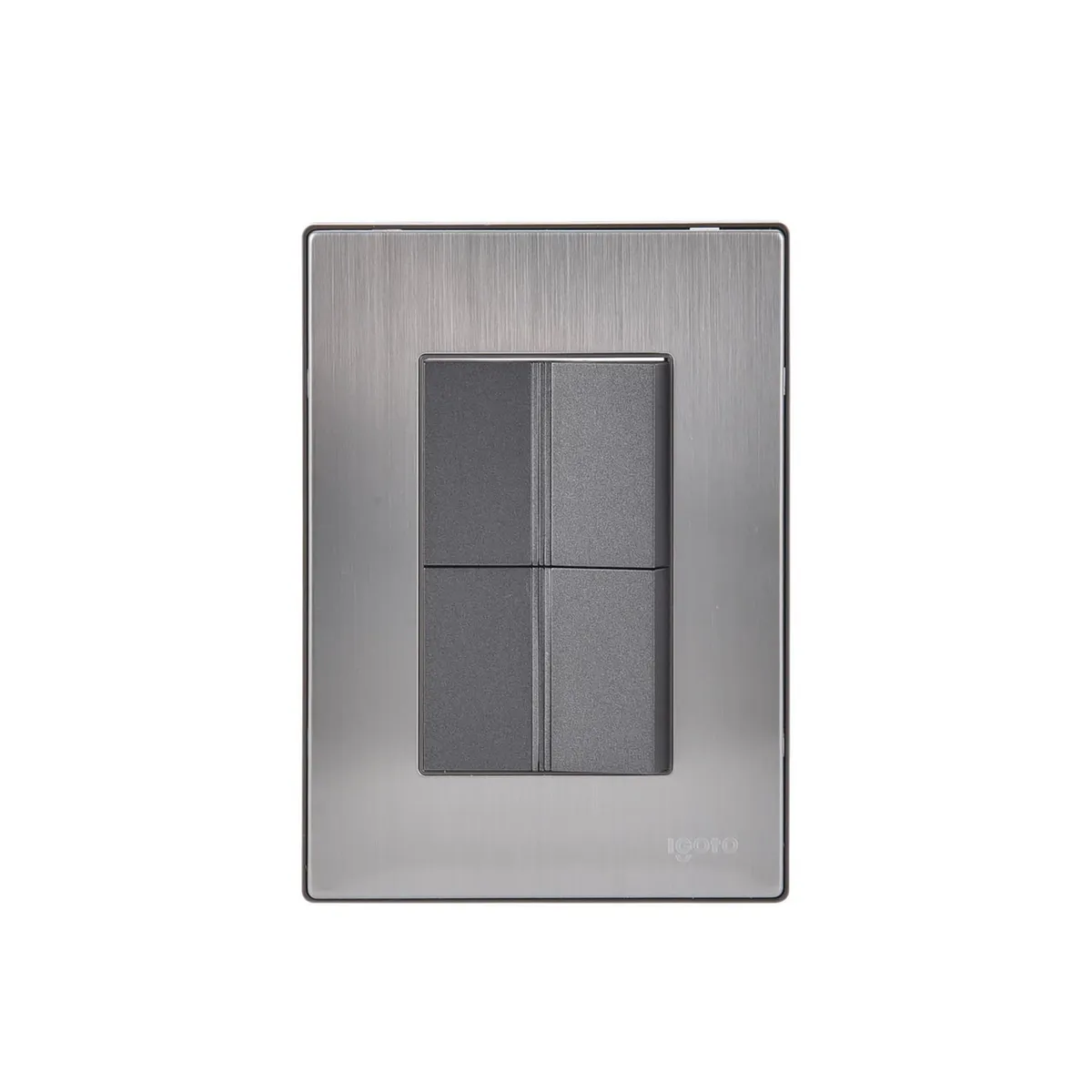 Placa Inox 2 Apagadores De 1.5 Oxford, marca Igoto - Foto Principal