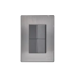 Placa Inox 2 Apagadores De 1.5 Oxford