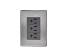 Placa Inox Con 3 Contactos De 1 Modulo