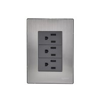 Placa Inox Con 3 Contactos De 1 Modulo