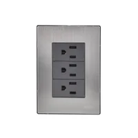 Placa Inox Con 3 Contactos De 1 Modulo