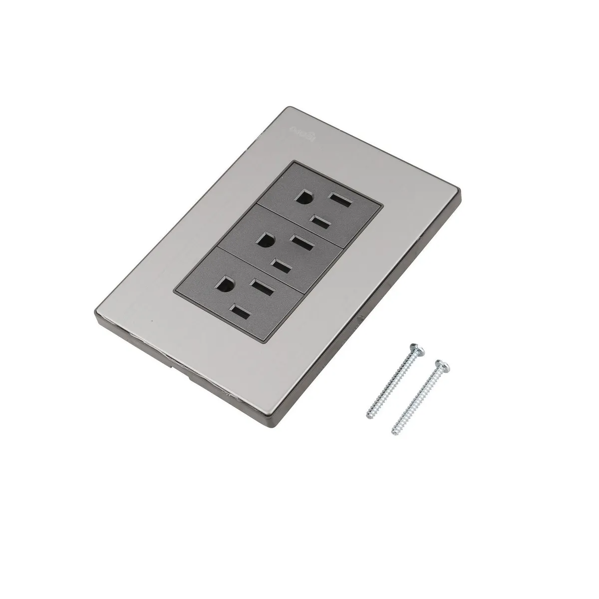 Igoto - Placa Inox Con 3 Contactos De 1 Modulo