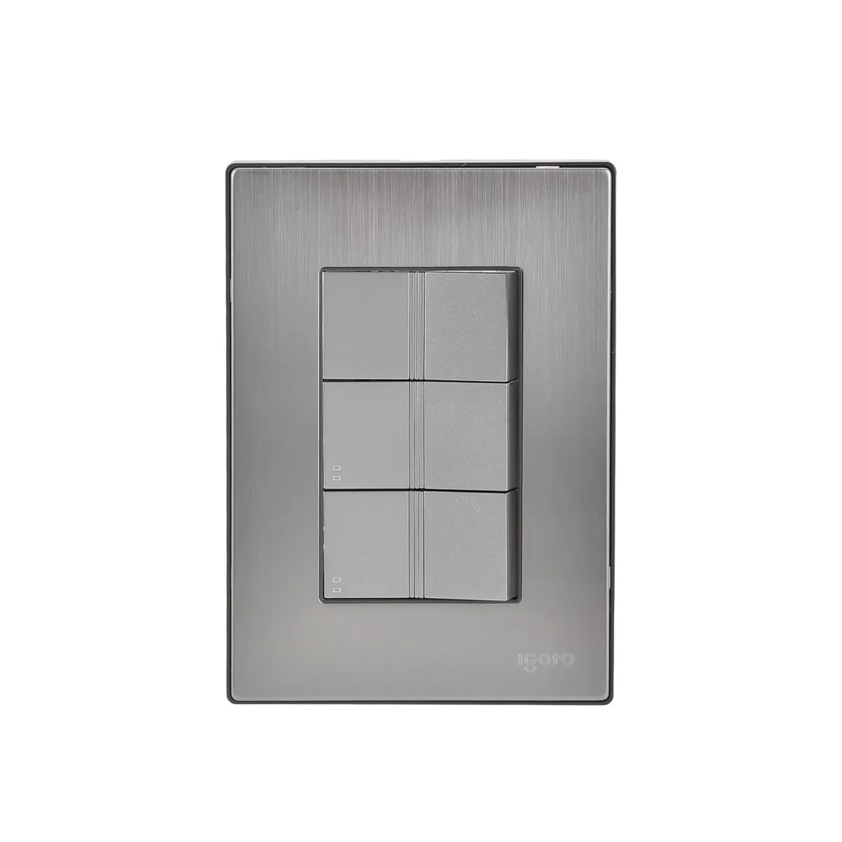 Igoto - Placa Inox Con 3 Apagadores De Escalera