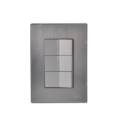 Placa Inox 2 Apagadores 1 Apag Escalera