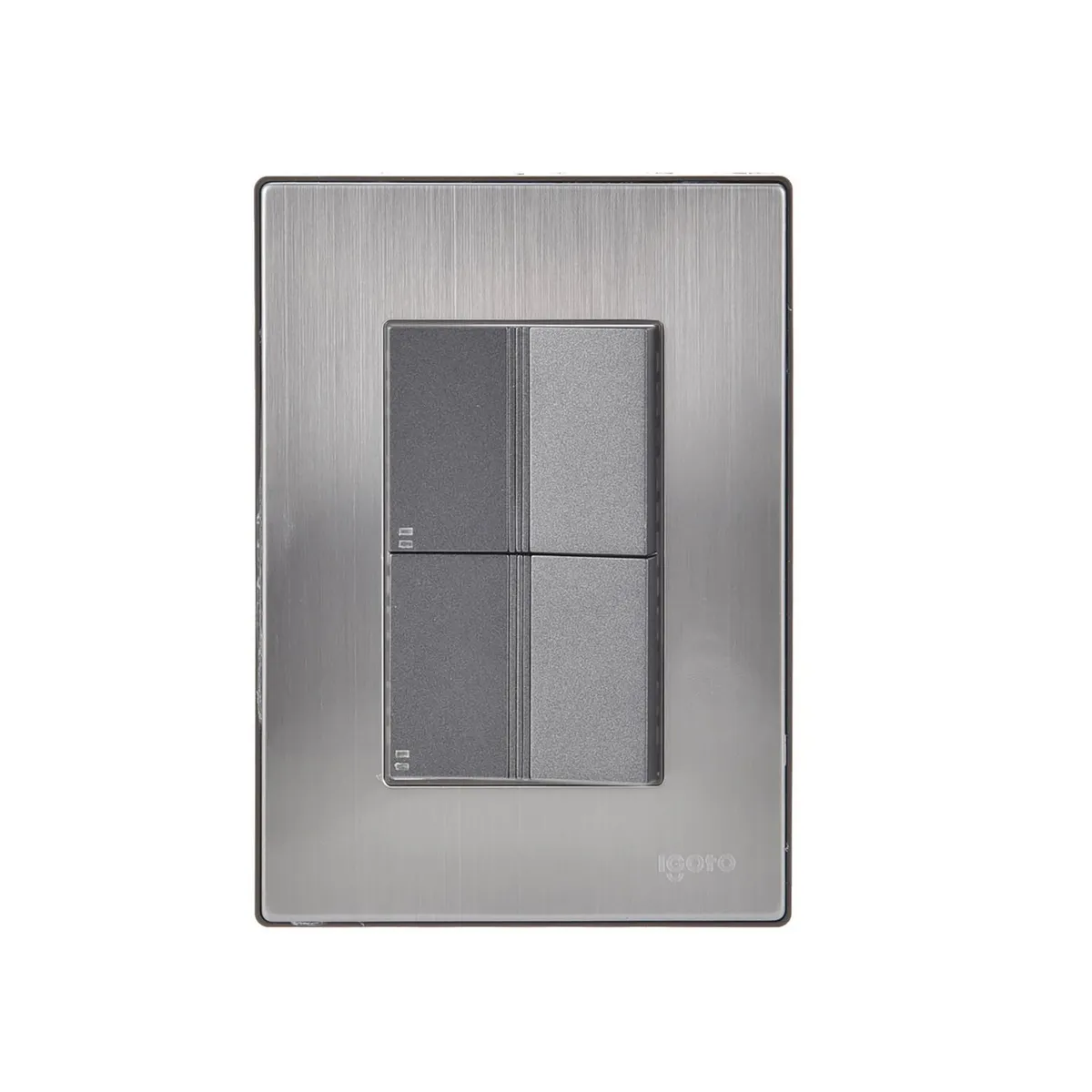 Placa Inox Con 2 Apagadores De Escalera, marca Igoto - Foto Principal