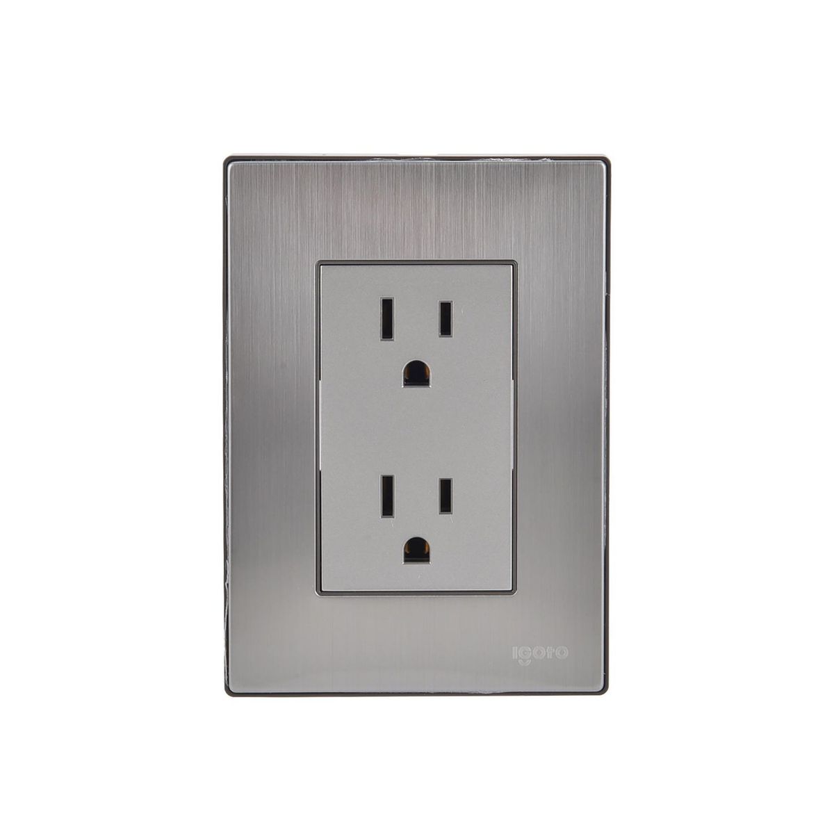 Igoto - Placa Inox con Contacto Duplex, Plata