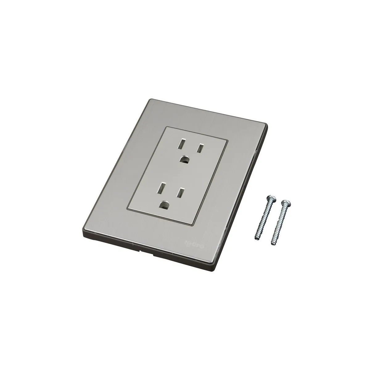 Igoto - Placa Inox con Contacto Duplex, Plata