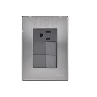 Placa Inox 2 Apagadores Y 1 Cont 1 Mod