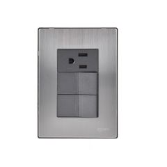 Placa Inox 2 Apagadores Y 1 Cont 1 Mod