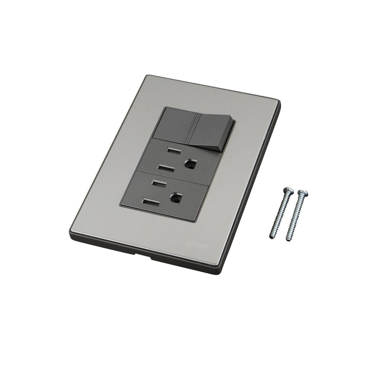 Igoto - Placa Inox Con 1 Apagador Y 2 Contactos