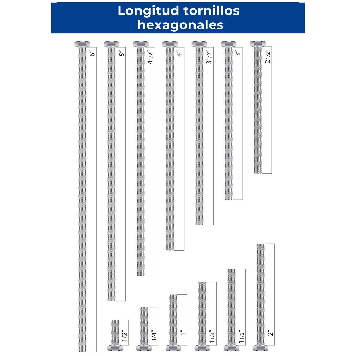 Tornillo hexagonal estr 11/4x5 k 1pzs, marca Fixser - Foto 2