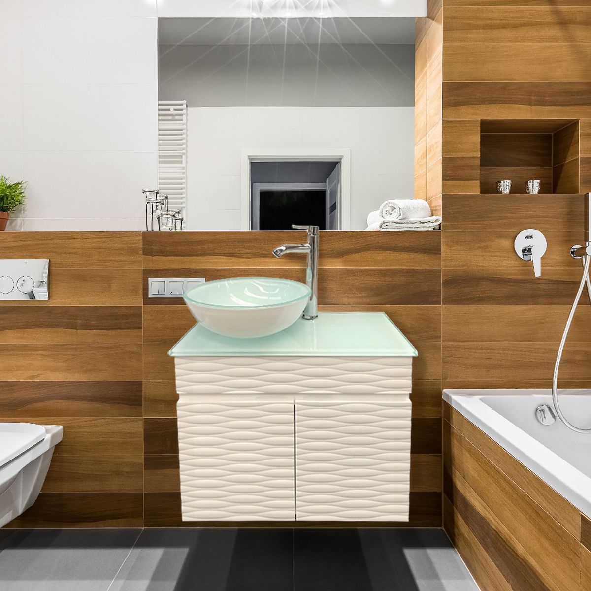 Allapsa - Mueble de Baño PVC Color Blanco