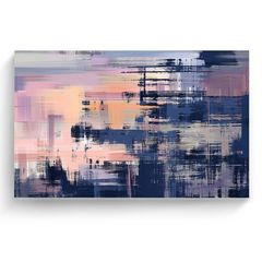 Cuadro canvas abstracto rosa con azul