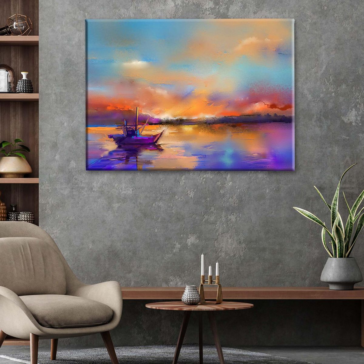 Cuadro canvas barco con hermoso paisaje, marca Dcanvas - Foto 2