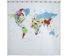 Cortina de Baño Mapa con Ganchos