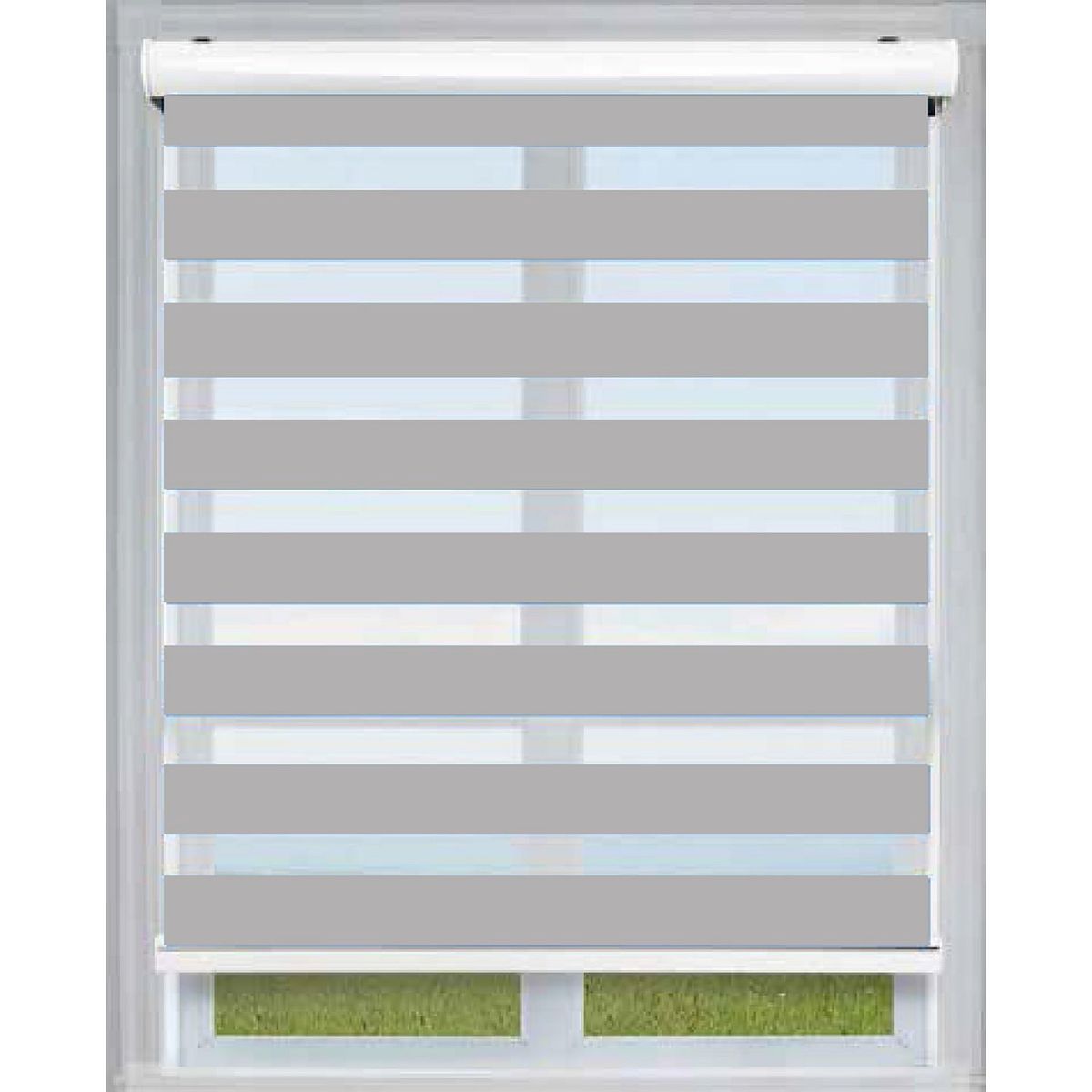 Just Home Collection - Persiana Enrollable Dúo Gris 200 x 250 cm