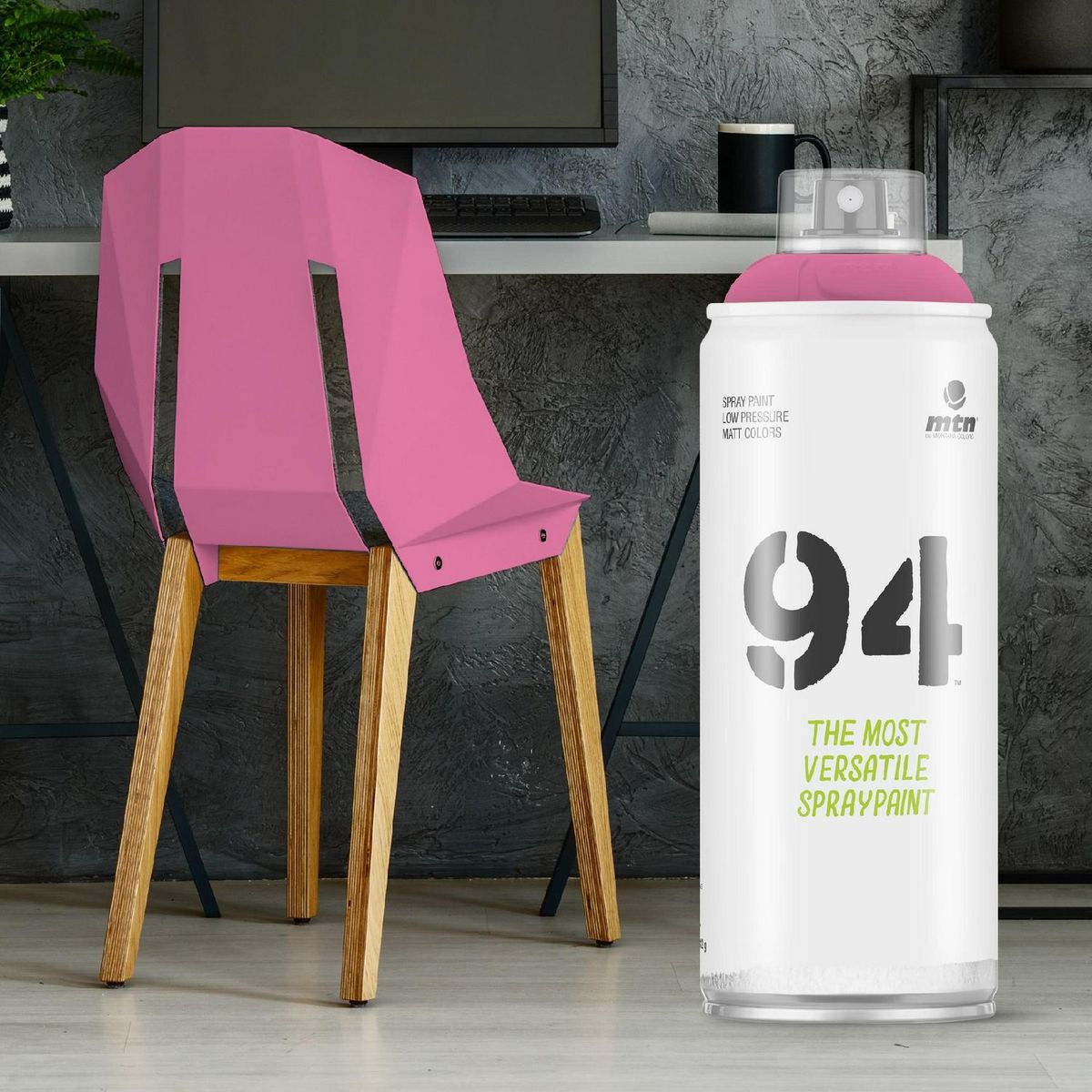 Spray MTN 94 RV-165 Rosa Orquídea 400ml, marca Mtn - Foto 2