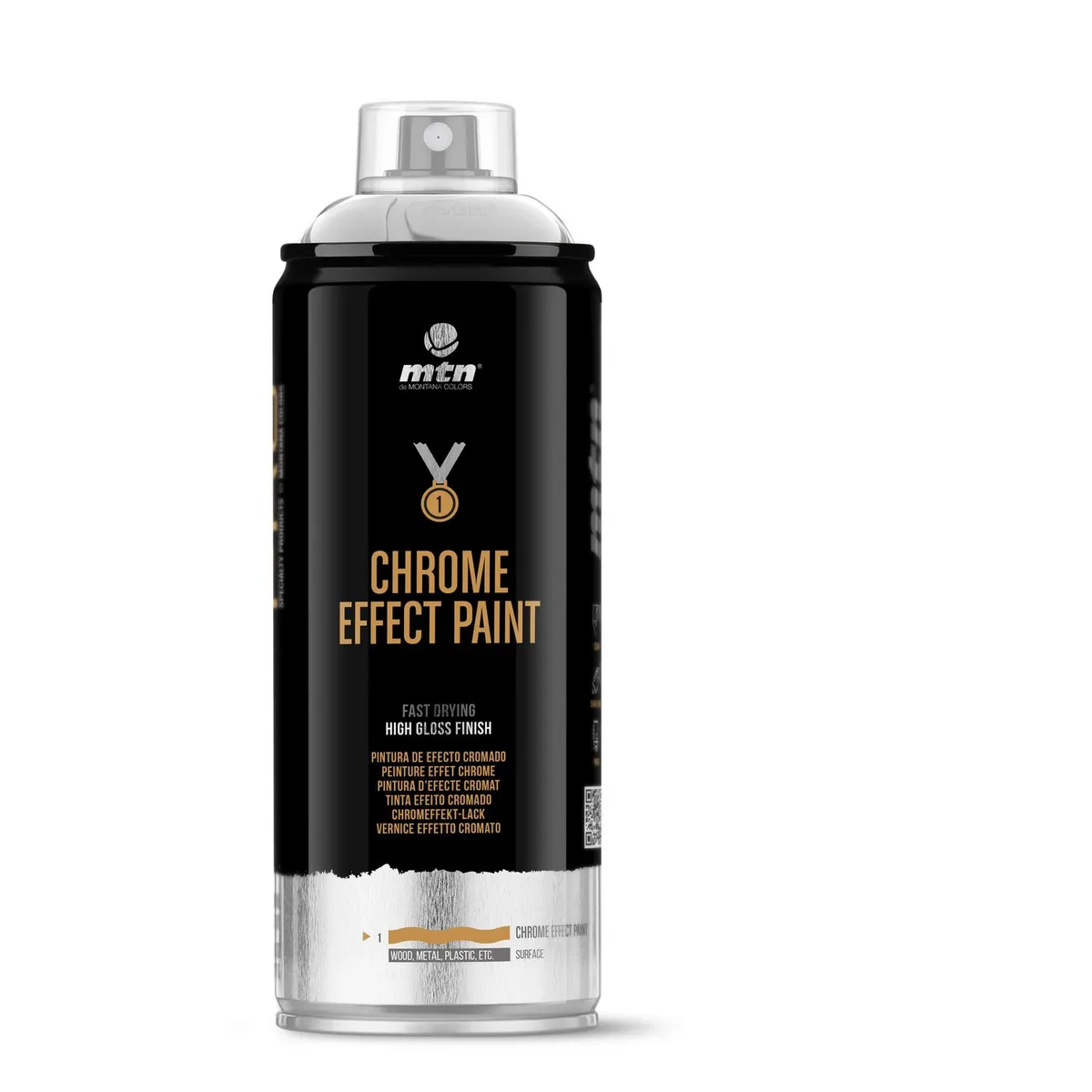 Spray Montana Silver Chrome 400ml, marca Mtn - Foto Principal