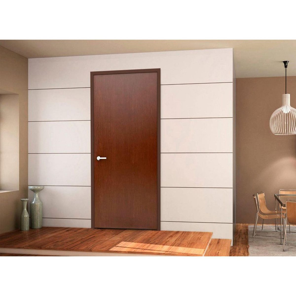 Puerta Tambor MDF Nápoles Cedro con Veta 90 x 213 cm, marca Provepuertas - Foto 2