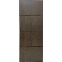 Puerta Tambor MDF Nápoles Cenizo 3 Líneas Rauteada 70 x 213 cm