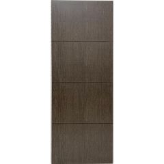 Puerta Tambor MDF Nápoles Cenizo 3 Líneas Rauteada 80 x 213 cm