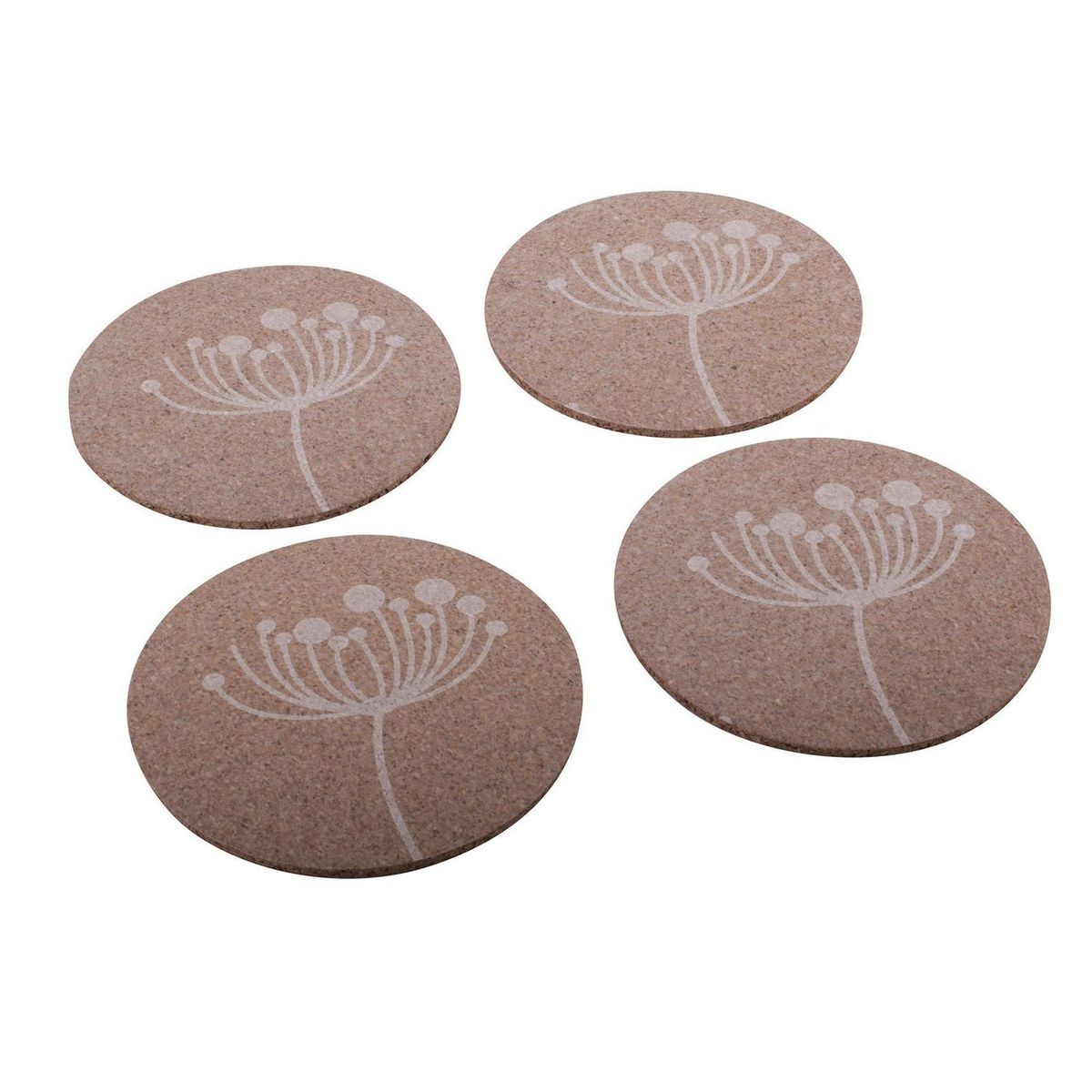 Alfra - Juego de portavasos corcho natura 4 piezas