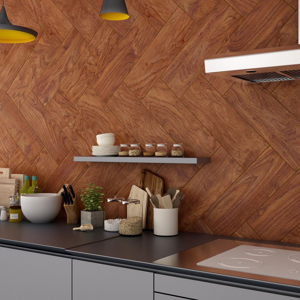 Nitropiso - Piso Cerámico Olmo Rojo 20X60 1.44